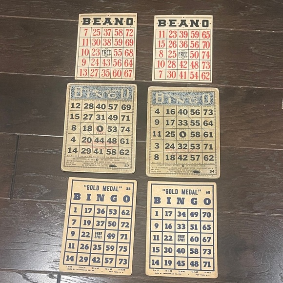 Vintage Beano and Bingo Card Game Set - Red, Blue, Black - Picture 1 of 7